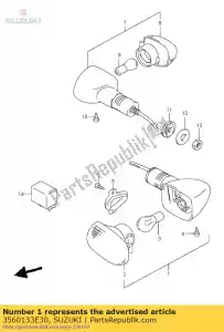 Suzuki 3560133E30 lamp, fr.urn, r - Lado inferior