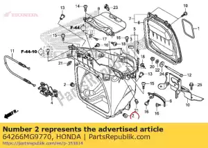 Honda 64266MG9770 doorvoertule, luidsprekerpaneel - Onderkant