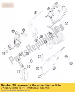 ktm 77306226040 bague d'espacement du filtre à air smr 08 - La partie au fond