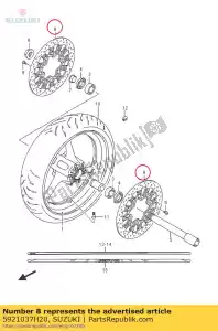 Suzuki 5921037H20 disco delantero gsx- - Lado inferior