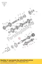 Qui puoi ordinare ingresso albero cambio e 1° 16t da Triumph , con numero parte T1180094: