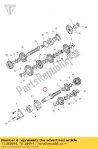 triumph T1180094 versnellingsbak as input & 1e 16t - Onderkant