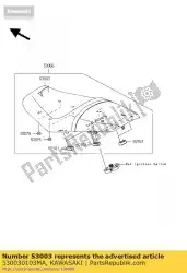 Qui puoi ordinare in pelle, sedile, nero da Kawasaki , con numero parte 530030103MA: