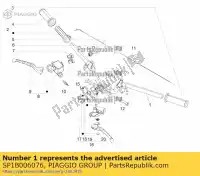 SP1B006076, Piaggio Group, guidon avec p.i. aprilia piaggio metca4100 metca4101 metca4101, metca4102 metm918e, met0001a metm918f 50 150 160 2018 2019 2020 2021 2022, Nouveau