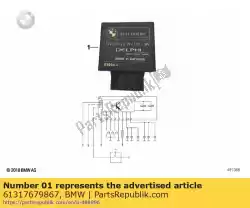 Here you can order the turn signal relay from BMW, with part number 61317679867: