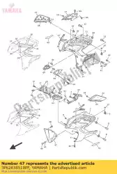 dekking, onder van Yamaha, met onderdeel nummer 3P62838510PF, bestel je hier online: