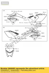 Kawasaki 560690027 patrón, cubierta lateral, fr, rh - Lado inferior