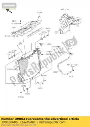 Qui puoi ordinare tubo di raffreddamento, sfiato aria zx1000n da Kawasaki , con numero parte 390620688: