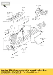 kawasaki 390620688 tubo di raffreddamento, sfiato aria zx1000n - Il fondo