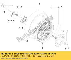 Aquí puede pedir rueda delantera completa de Piaggio Group , con el número de pieza 56450R: