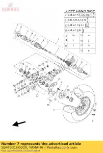 yamaha 5B4F531H0000 arbre de transmission arrière a - La partie au fond