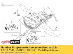 Aprilia AP8147546, Sticker onderste lichtkap, OEM: Aprilia AP8147546