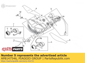 aprilia AP8147546 decalque de proteção de luz inferior - Lado inferior