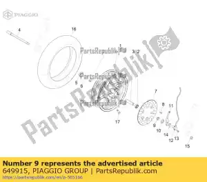 Piaggio Group 649915 afstandhouder - Onderkant