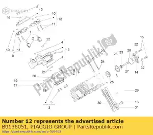 Piaggio Group B0136051 kipphebel - Lado inferior