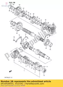 suzuki 0916928001 arruela, trava - Lado inferior