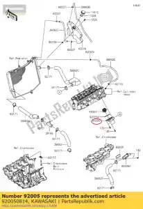 Kawasaki 920050814 encaixe, tampa térmica - Lado inferior