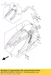 suzuki 6816742F20ML8 cola de asiento de cinta - Lado inferior