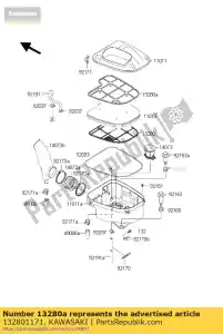 kawasaki 132801171 support, élément, upp kvf650-a1 - La partie au fond