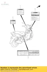 Here you can order the label,loading c from Suzuki, with part number 6891120H70: