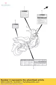 suzuki 6891120H70 etichetta, caricamento c - Il fondo