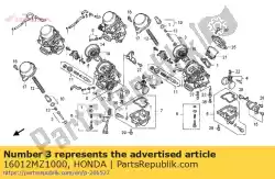 Aqui você pode pedir o conjunto de agulha, jato em Honda , com o número da peça 16012MZ1000: