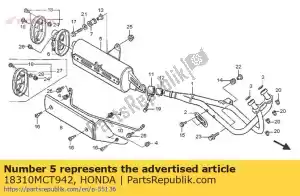 honda 18310MCT942 silencioso comp. - Lado inferior