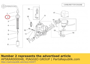 aprilia AP5RAR000048 pokrywa zaworu gazowego - Dół