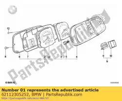 Qui puoi ordinare quadro strumenti - mp / h (dal 04/1985) da BMW , con numero parte 62112305252: