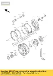 Aquí puede pedir operación de embrague de placa zx400-l1 de Kawasaki , con el número de pieza 131871075: