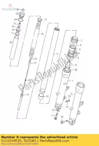 Suzuki 5111034E20 tubo interno - Il fondo