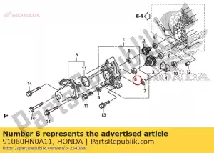 honda 91060HN0A11 rodamiento, bola radial, 626zz - Lado inferior