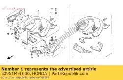 Ici, vous pouvez commander le pad, r. Corps de châssis auprès de Honda , avec le numéro de pièce 50951MEL000: