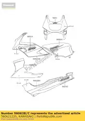 Here you can order the pattern,side cover,lh ex500-d5 from Kawasaki, with part number 560621225: