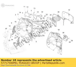 Qui puoi ordinare porta del vano portaoggetti da Piaggio Group , con numero parte 57717500MD: