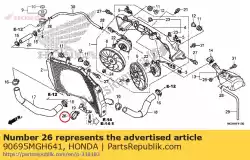 Aqui você pode pedir o braçadeira, mangueira de água em Honda , com o número da peça 90695MGH641: