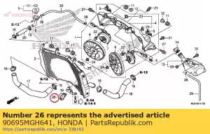 Honda 90695MGH641 klem, waterslang - Onderkant