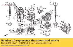 Aqui você pode pedir o conjunto de pratos, fique em Honda , com o número da peça 16035ME5671: