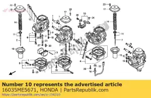 Honda 16035ME5671 conjunto de pratos, fique - Lado inferior