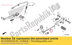 Ici, vous pouvez commander le boulon a, tirant auprès de Honda , avec le numéro de pièce 90165MGSD30: