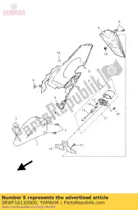 yamaha 5RWF16110000 fender, rear - Bottom side