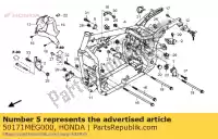 50171MEG000, Honda, soporte, r. rr. percha superior del motor honda vt 750 2004 2005 2006 2007 2008 2009 2010 2011 2012 2013, Nuevo