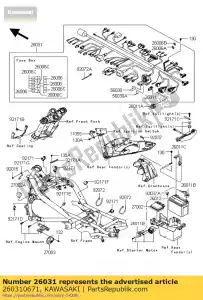 Kawasaki 260310671 arnés principal - Lado inferior