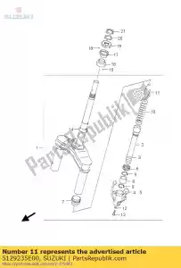 Suzuki 5129235E00 borracha, rolha - Lado inferior