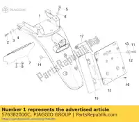 576382000C, Piaggio Group, Rear splash guard piaggio beverly bv 125 250 300 2006 2007 2008 2009, New