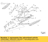 2H002488, Aprilia, pannello inferiore, nero, Nuovo