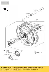 Aqui você pode pedir o wheel-assy, ?? Fr, black vn1700bff em Kawasaki , com o número da peça 41073014918: