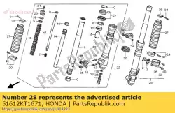 Ici, vous pouvez commander le bande, dessus de botte auprès de Honda , avec le numéro de pièce 51612KT1671: