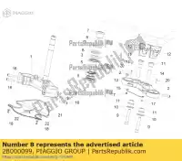 2B000099, Piaggio Group, arandela plana aprilia  caponord zd4vk000, zd4vka, zd4vk001, zd4vka01 zd4vkb000, zd4vkb001, zd4vkb003, zd4vkb00x, zd4vkb009 zd4vku00 1200 2013 2014 2015 2016 2017, Nuevo