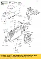 140930648499, Kawasaki, 01 couvercle,radiateur,droit,noir kawasaki  900 2018 2019 2020, Nouveau